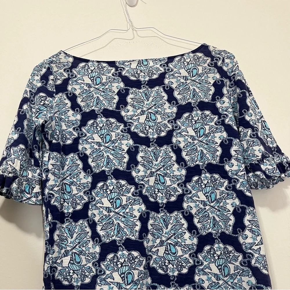 Lilly Pulitzer Tunic Dress XS Hey Sailor Mermaid Print Shift Seashells Nautical